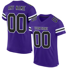 Charger l&#39;image dans la galerie, Custom Purple Black-White Mesh Authentic Football Jersey
