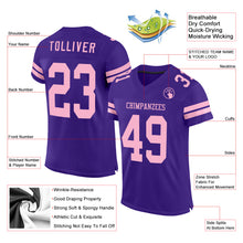 Charger l&#39;image dans la galerie, Custom Purple Light Pink Mesh Authentic Football Jersey
