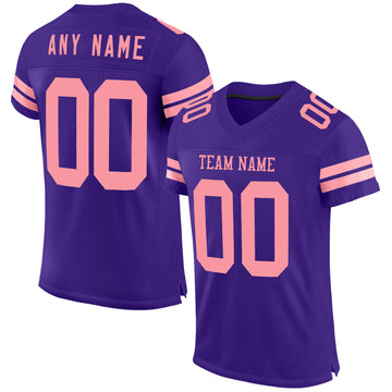 Custom Purple Medium Pink Mesh Authentic Football Jersey