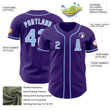 Загрузить изображение в средство просмотра галереи, Custom Purple Light Blue-White Authentic Baseball Jersey
