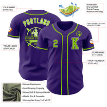 Load image into Gallery viewer, Custom Purple Neon Green-Black Authentic Baseball Jersey
