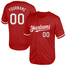 Load image into Gallery viewer, Custom Red White Mesh Authentic Throwback Baseball Jersey
