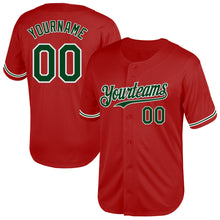 Загрузить изображение в средство просмотра галереи, Custom Red Green-White Mesh Authentic Throwback Baseball Jersey
