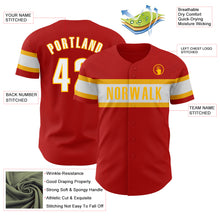 Load image into Gallery viewer, Custom Red White-Gold Authentic Baseball Jersey
