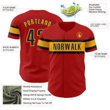 Load image into Gallery viewer, Custom Red Black-Gold Authentic Baseball Jersey
