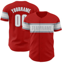 Загрузить изображение в средство просмотра галереи, Custom Red White-Gray Authentic Baseball Jersey
