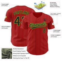 Charger l&#39;image dans la galerie, Custom Red Gray Pinstripe Black-Neon Green Authentic Baseball Jersey
