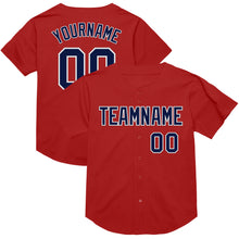 Laden Sie das Bild in den Galerie-Viewer, Custom Red Navy-White Mesh Authentic Throwback Baseball Jersey
