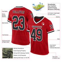 Laden Sie das Bild in den Galerie-Viewer, Custom Red Black-White Mesh Authentic Throwback Football Jersey
