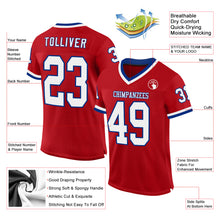 Laden Sie das Bild in den Galerie-Viewer, Custom Red White-Royal Mesh Authentic Throwback Football Jersey
