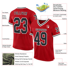 Загрузить изображение в средство просмотра галереи, Custom Red Black-White Mesh Authentic Throwback Football Jersey
