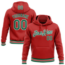 Charger l&#39;image dans la galerie, Custom Stitched Red Kelly Green-White Sports Pullover Sweatshirt Hoodie
