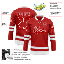 Загрузить изображение в средство просмотра галереи, Custom Red White Hockey Lace Neck Jersey
