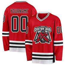 Laden Sie das Bild in den Galerie-Viewer, Custom Red Black-White Hockey Jersey
