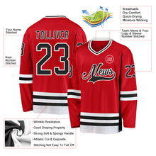 Laden Sie das Bild in den Galerie-Viewer, Custom Red Black-White Hockey Jersey
