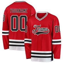 Laden Sie das Bild in den Galerie-Viewer, Custom Red Black-White Hockey Jersey
