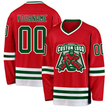 Laden Sie das Bild in den Galerie-Viewer, Custom Red Green-White Hockey Jersey
