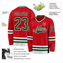 Laden Sie das Bild in den Galerie-Viewer, Custom Red Green-White Hockey Jersey
