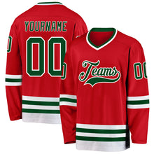 Laden Sie das Bild in den Galerie-Viewer, Custom Red Green-White Hockey Jersey
