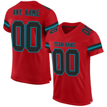 Charger l&#39;image dans la galerie, Custom Red Black-Teal Mesh Authentic Football Jersey
