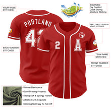 Load image into Gallery viewer, Custom Red White Authentic Baseball Jersey
