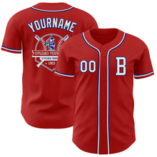 Load image into Gallery viewer, Custom Red White-Royal Authentic Baseball Jersey
