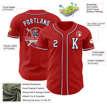 Load image into Gallery viewer, Custom Red White-Navy Authentic Baseball Jersey
