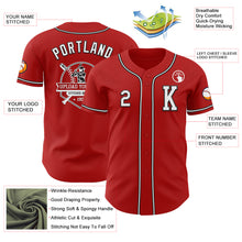 Load image into Gallery viewer, Custom Red White-Black Authentic Baseball Jersey
