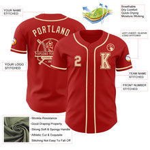 Load image into Gallery viewer, Custom Red Cream Authentic Baseball Jersey
