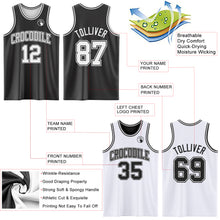 Load image into Gallery viewer, Custom Reversible Black White Double Side Authentic Basketball Jersey
