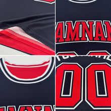 Load image into Gallery viewer, Custom Reversible Black Red Double Side Authentic Basketball Jersey
