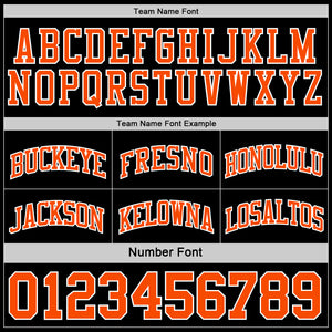 Custom Reversible Black Orange-White Double Side Authentic Basketball Jersey