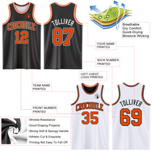 Load image into Gallery viewer, Custom Reversible Black Orange-White Double Side Authentic Basketball Jersey
