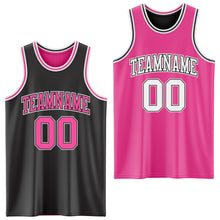 Load image into Gallery viewer, Custom Reversible Black Pink-White Double Side Authentic Basketball Jersey
