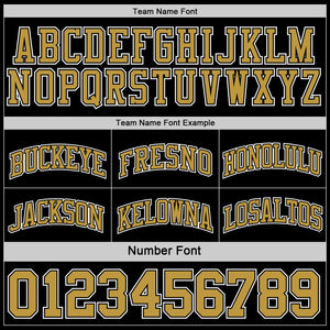 Custom Reversible Black Old Gold-White Double Side Authentic Basketball Jersey