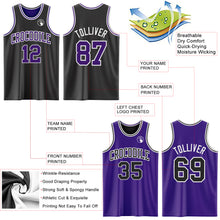 Load image into Gallery viewer, Custom Reversible Black Purple-White Double Side Authentic Basketball Jersey
