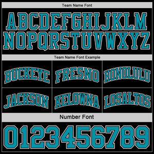 Custom Reversible Black Teal-White Double Side Authentic Basketball Jersey