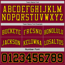 Load image into Gallery viewer, Custom Reversible Black Maroon-Gold Double Side Authentic Basketball Jersey
