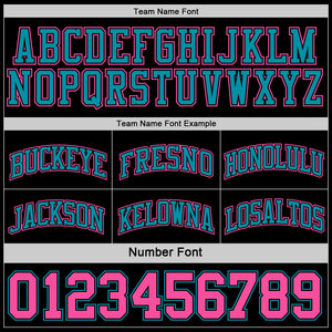 Custom Reversible Black Pink-Teal Double Side Authentic Basketball Jersey