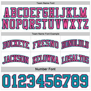 Custom Reversible Black Pink-Teal Double Side Authentic Basketball Jersey