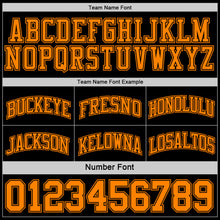 Load image into Gallery viewer, Custom Reversible Black Bay Orange Double Side Authentic Basketball Jersey
