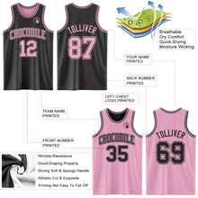 Load image into Gallery viewer, Custom Reversible Black Light Pink Double Side Authentic Basketball Jersey
