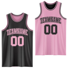 Load image into Gallery viewer, Custom Reversible Black Light Pink Double Side Authentic Basketball Jersey
