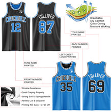 Load image into Gallery viewer, Custom Reversible Black Powder Blue-White Double Side Authentic Basketball Jersey
