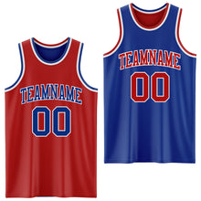 Charger l&#39;image dans la galerie, Custom Red Royal-White Reversible Double Side Basketball Jersey
