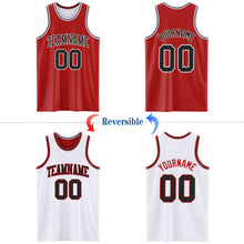 Laden Sie das Bild in den Galerie-Viewer, Custom Red Black-White Reversible Double Side Basketball Jersey
