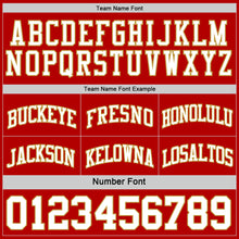 Load image into Gallery viewer, Custom Red White-Old Gold Reversible Double Side Basketball Jersey
