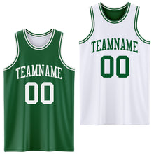 Load image into Gallery viewer, Custom Reversible Kelly Green White Double Side Basketball Jersey
