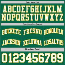 Load image into Gallery viewer, Custom Reversible Kelly Green White-Gold Double Side Basketball Jersey
