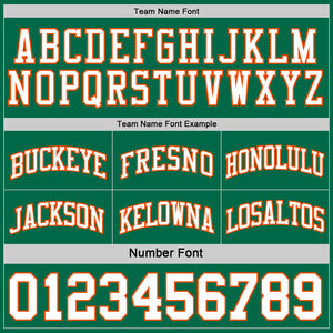 Custom Reversible Kelly Green White-Orange Double Side Basketball Jersey